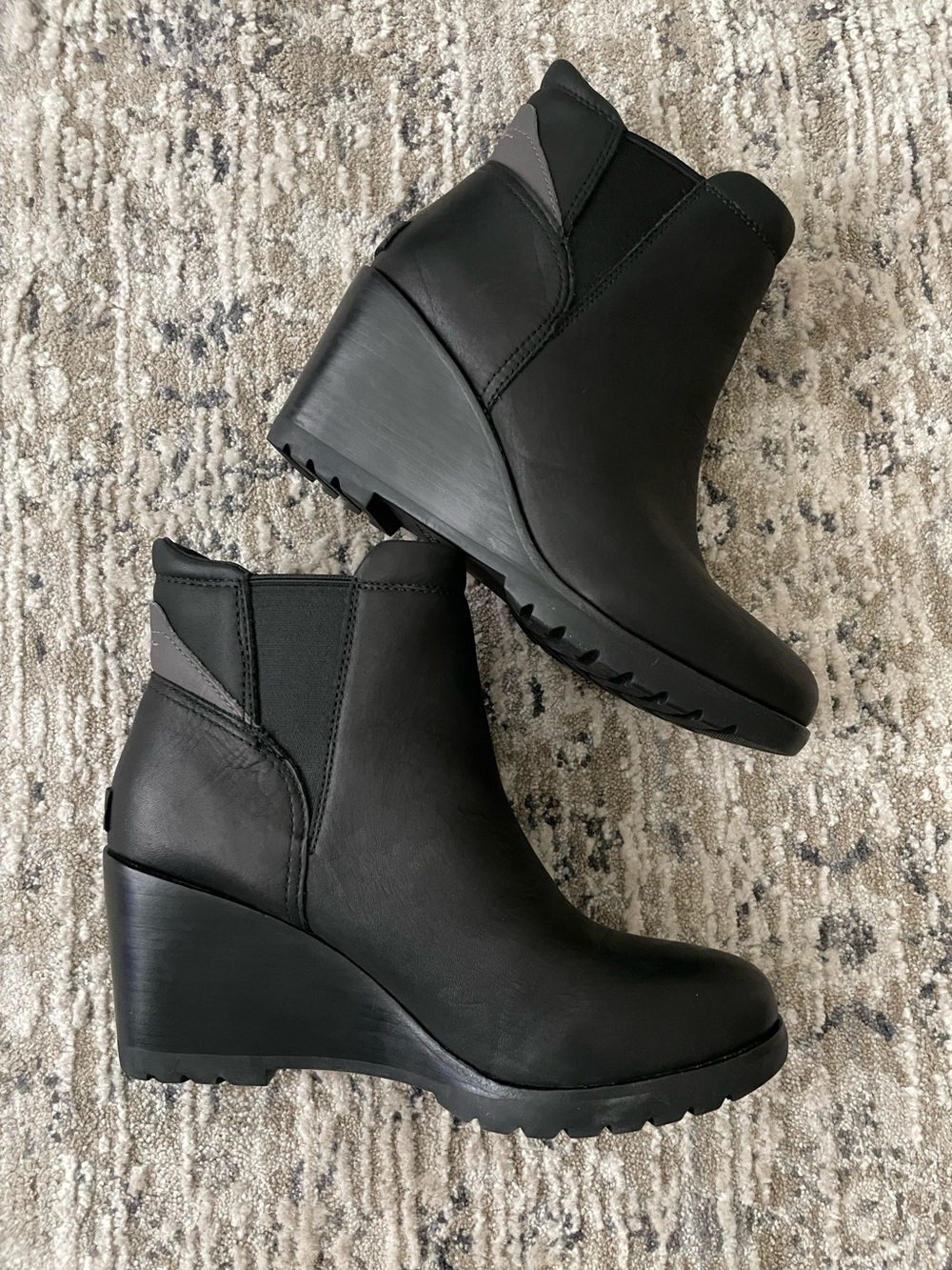 Sorel After Hours Leather Wedge Boots Pull‎ On Chelsea Size 9.5 Water Proof